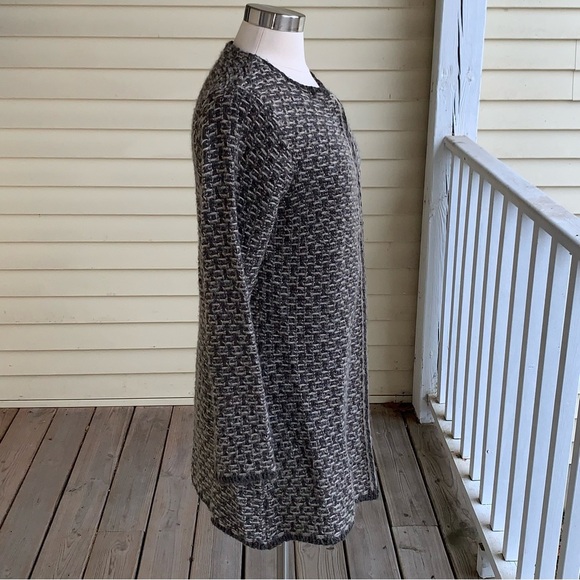 Maison Pholya Wool Alpaca Mohair Blend Longline Cardigan Sweater Size L Chunky - Picture 3 of 8